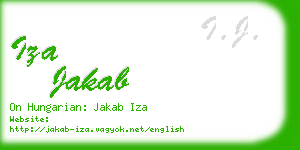 iza jakab business card